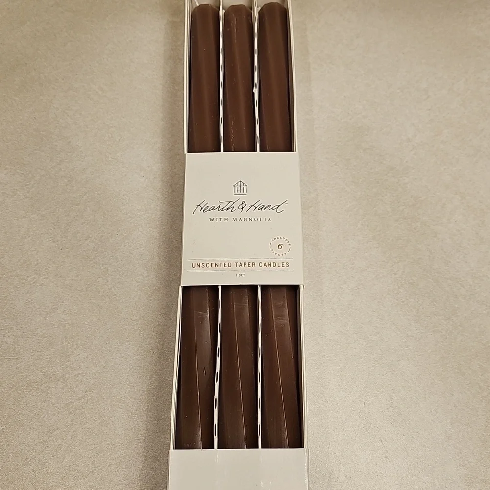 Hearth And Hand Neutral Beige Taper Candles - Set of 6